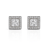 Princess-Cut Zirconia Square Stud