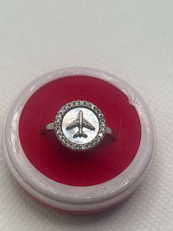 Sky Charm MOP Aeroplane Ring