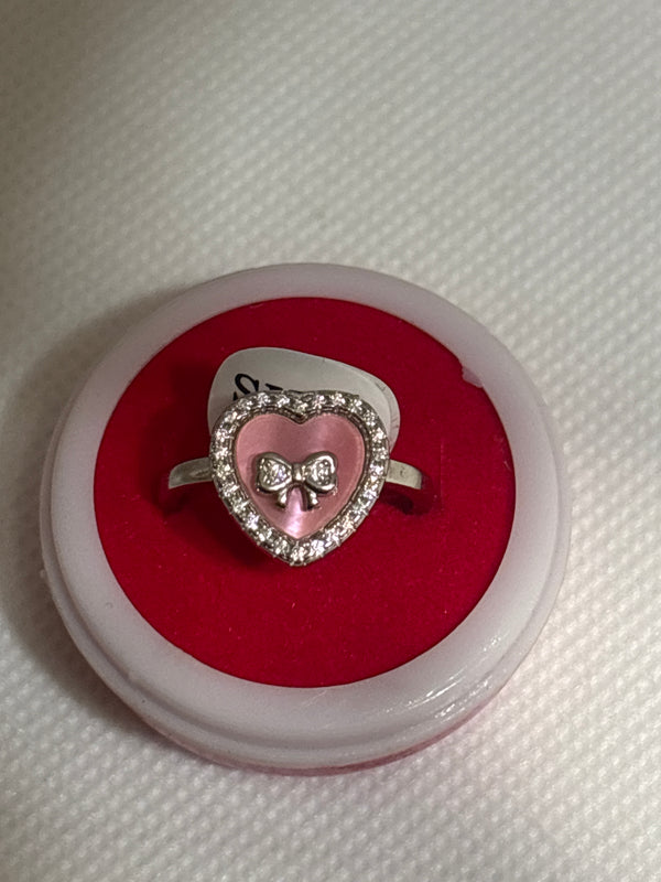 Pink Heart Bow Ring