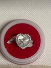 Silver Heart Bird Ring