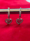 Heart Drop Hoop Earrings with Mother of Pearl