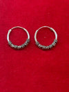 Oxidised Silver Tribal Hoop Earring