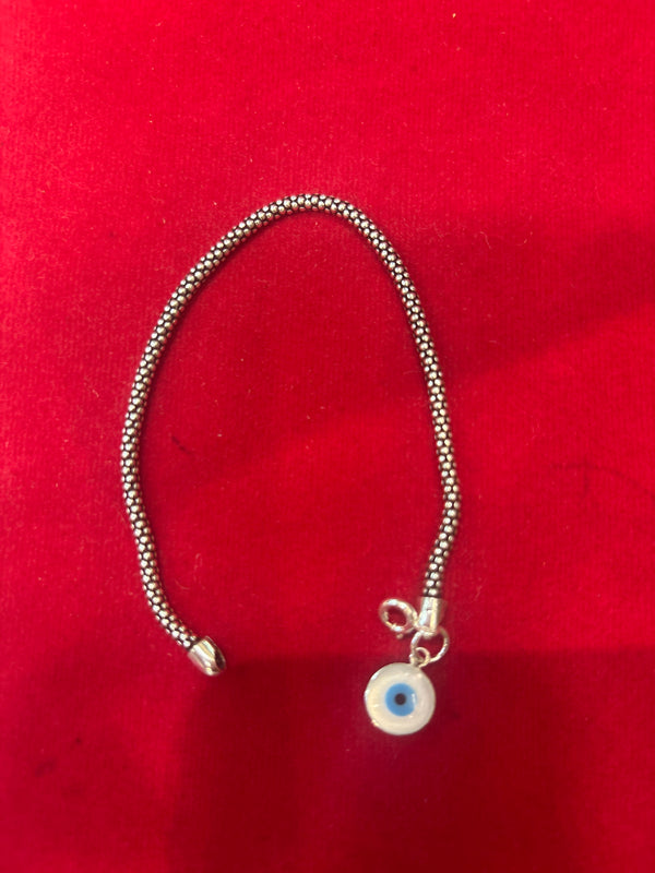 Oxidised Silver Evil Eye Charm Bracelet