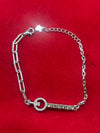 Silver LOVE Charm Adjustable Bracelet with Key Design