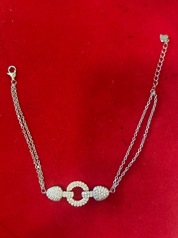 Dual-Tone Rose Gold & Silver Circle Link Bracelet