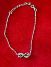 Silver Infinity Symbol Bracelet with Zircon Accents