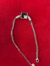 Silver Dual-Tone Square Charm Bracelet – Modern Elegance