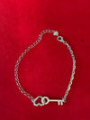 Silver Heart & Key Zirconia Bracelet – Unlock Love