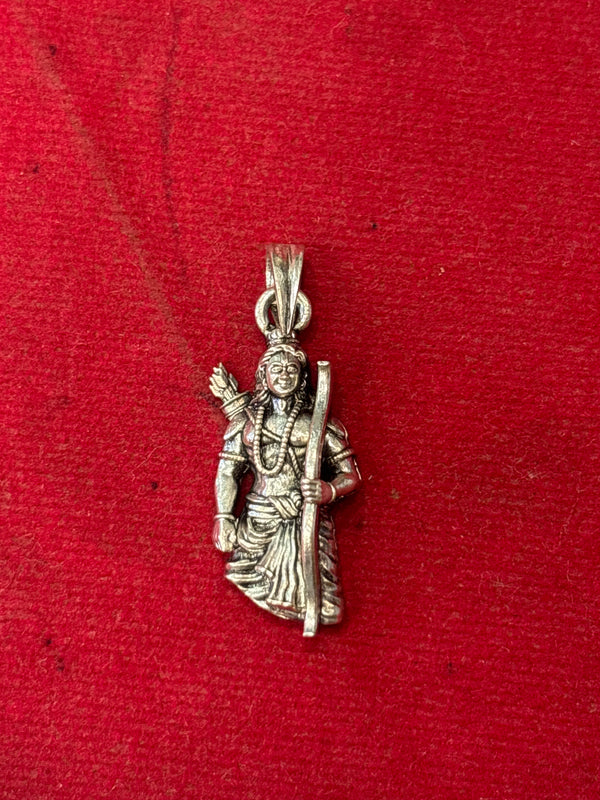 925 Sterling Silver Shri Ram Pendant – Matte Oxidized Finish