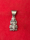 925 Sterling Silver Goddess Lakshmi Pendant, Matte Oxidized Finish