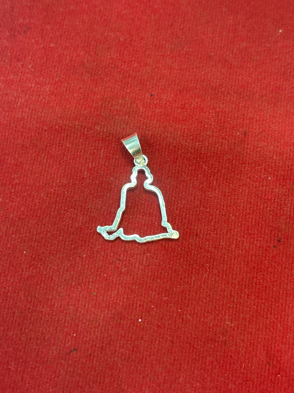 925 Sterling Silver Swami Samarth Pendant, Matte Oxidized Finish