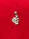 925 Sterling Silver Leaf Pendant with CZ Accents