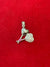 925 Sterling Silver Double Heart Pendant with CZ & Pink Stone Accent