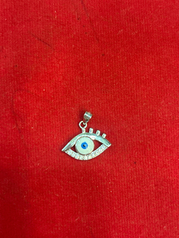 925 Sterling Silver Evil Eye Pendant – Protective Charm with Blue Enamel
