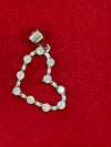 925 Sterling Silver Open Heart Pendant with Sparkling CZ Stones