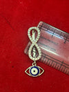 925 Sterling Silver Infinity Evil Eye Watch Charm with Zircon Accents