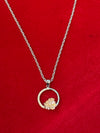 Moonlit Maple Charm Necklace with Champagne Gold flower accent