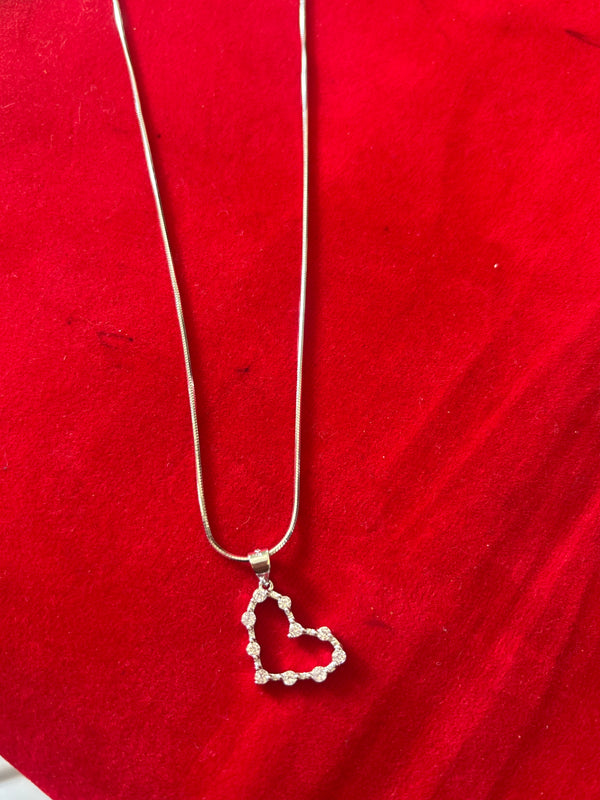 Dazzling Open Heart Pendant Necklace | 925 Sterling Silver