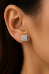 Princess Cut Zircon Stud